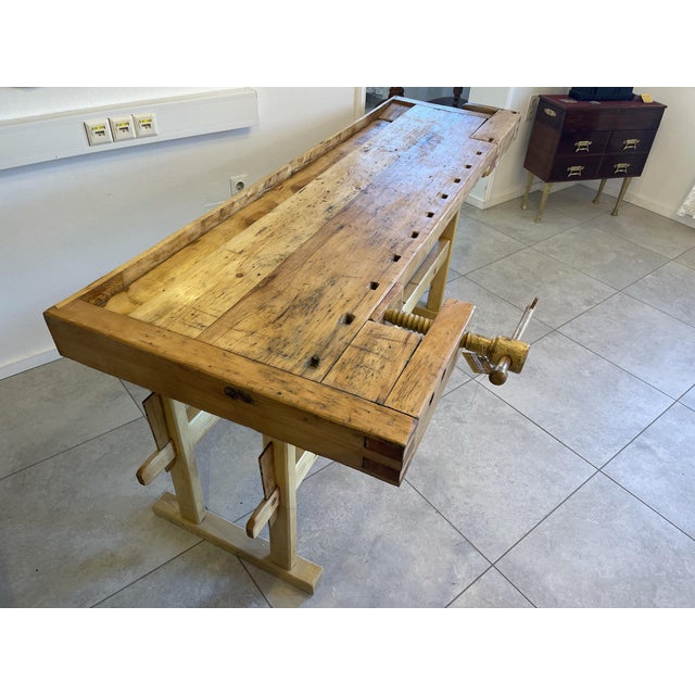 Vintage Workbench in Pine For Sale - Image 5 of 18