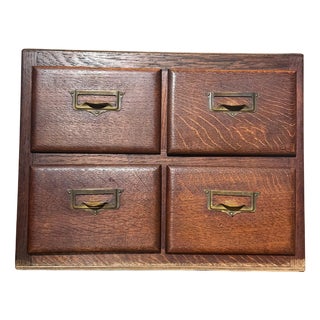 Small Desk Filing Cabinet in Oak For Sale