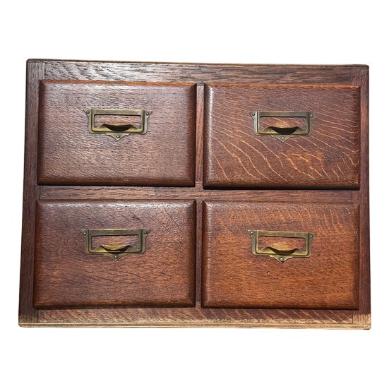 Small Desk Filing Cabinet in Oak For Sale