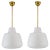 White Large Modern Scandinavian Glass Pendants attributed to Asea, 1940s, Set of 2 For Sale - Image 8 of 8