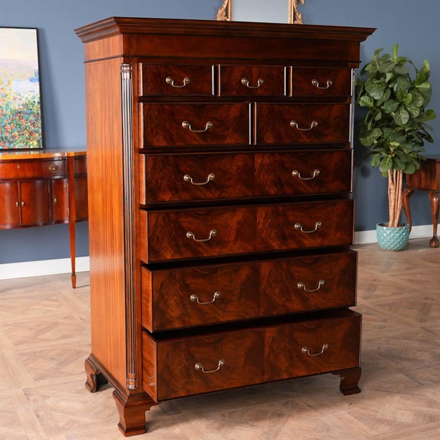Brown Chippendale Mahogany Tall Chest by Niagara Furniture For Sale - Image 8 of 14