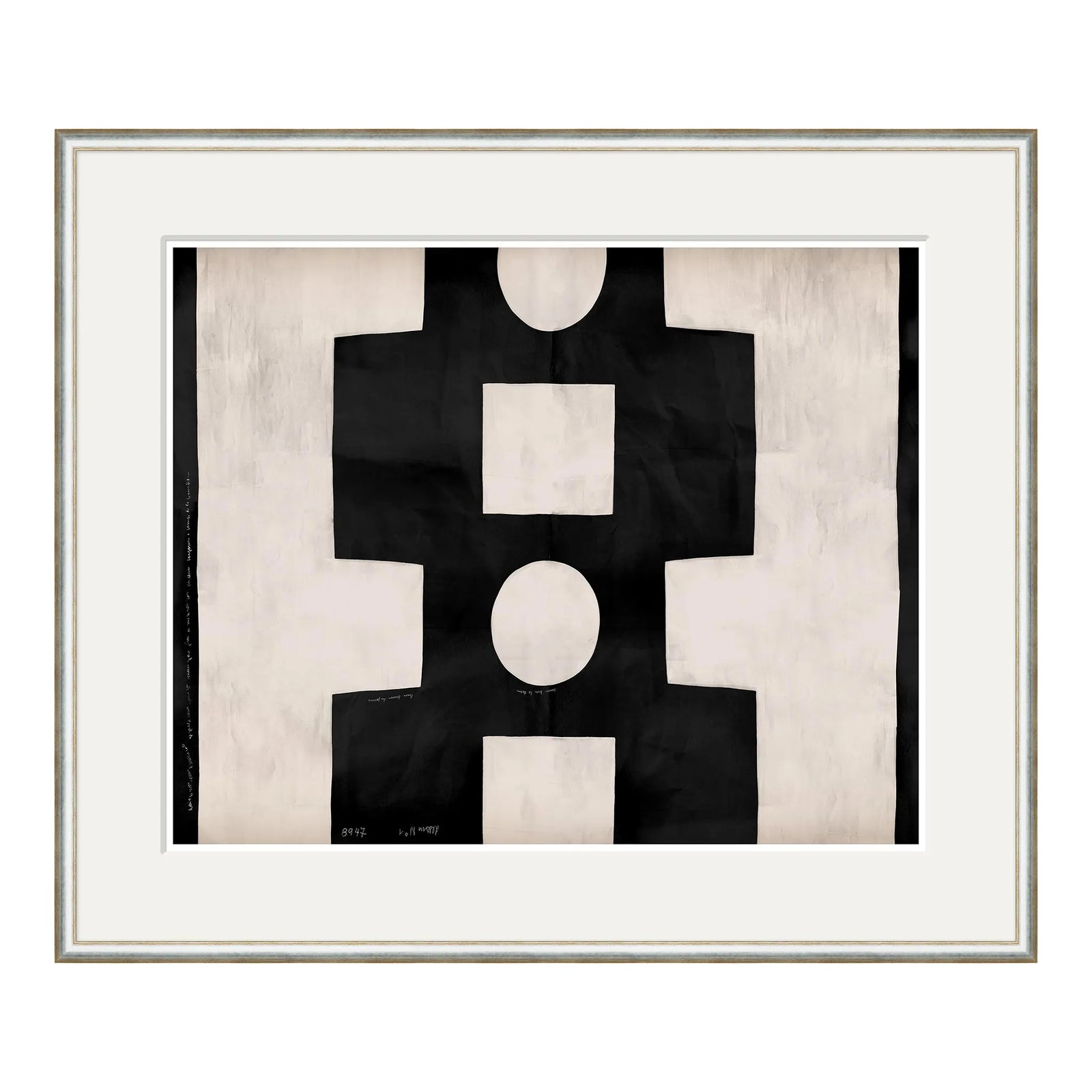 Black and White Abstract Inverted Art Print in Silver Frame by Paule ...