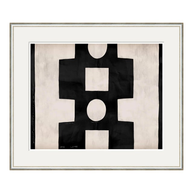 Black and White Abstract Inverted Art Print in Silver Frame by Paule Marrot For Sale