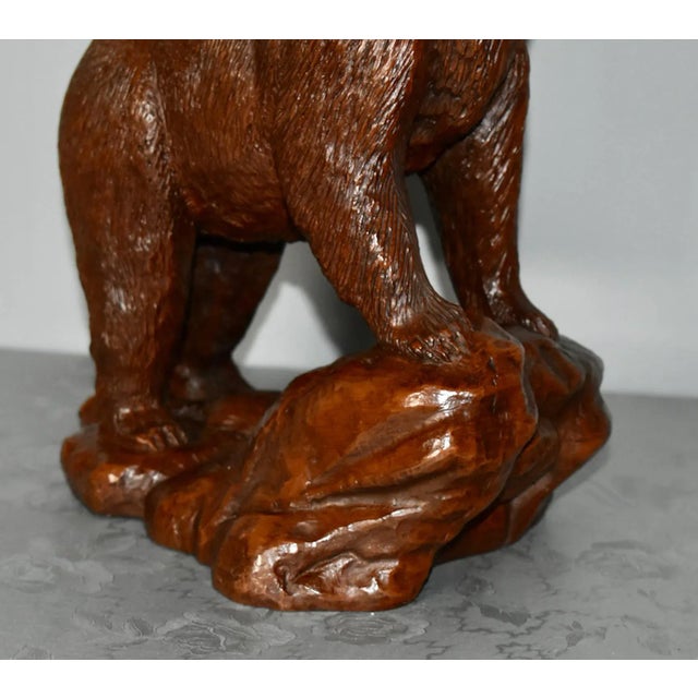 Handcrafted Grizzly Bear Sculpture Figurine Red Mill 1988 For Sale In Philadelphia - Image 6 of 12