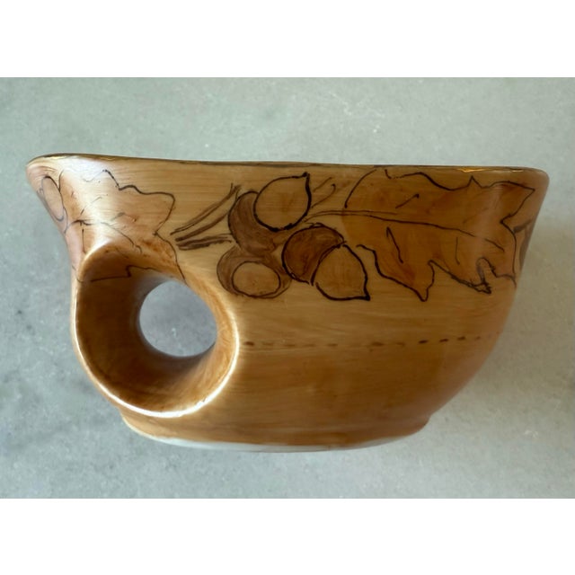 Early 20th Century Vintage Hand Painted Porcelain Shaving Mug For Sale - Image 5 of 9