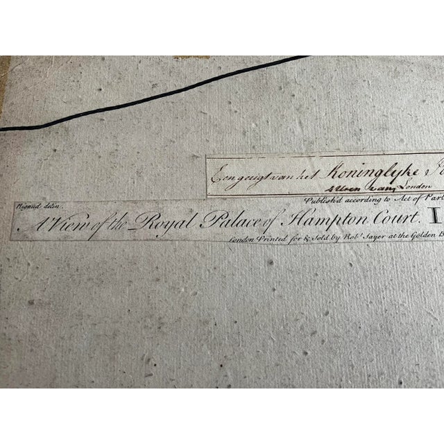 18th Century Hand Colored Engraving - a View of the Royal Palace of Hampton Court For Sale - Image 12 of 12