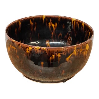 Martino Interiors Tortoiseshell Glaze Ceramic Bowl For Sale