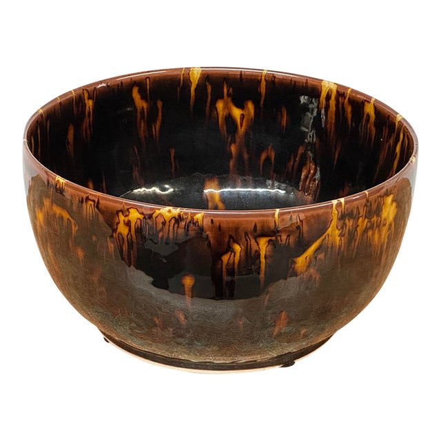 Martino Interiors Tortoiseshell Glaze Ceramic Bowl For Sale