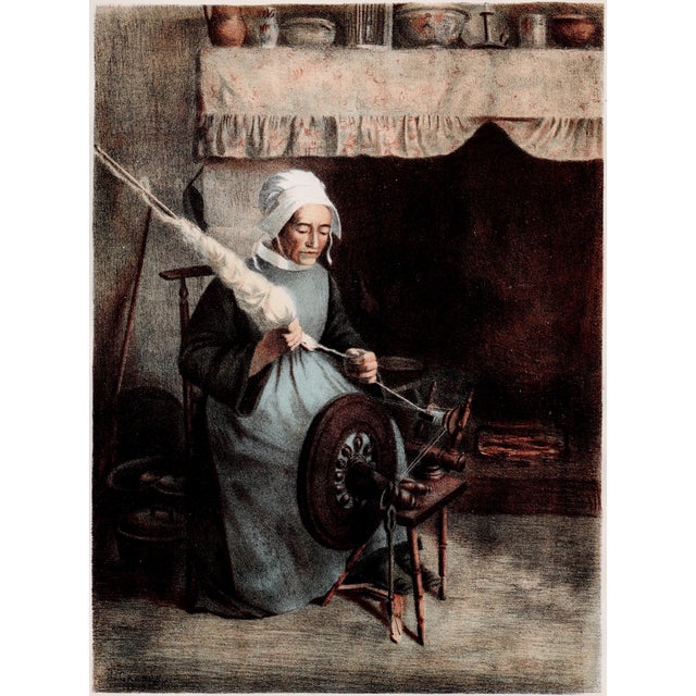 Jeanne Granès, L'Aïeule: The Grandmother, 1899, Original Lithograph For Sale
