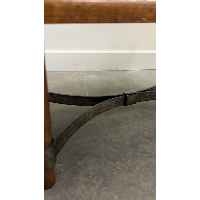 French Slate and Oak Coffee Table with Sculptural Iron Base, 1960s For Sale - Image 14 of 15