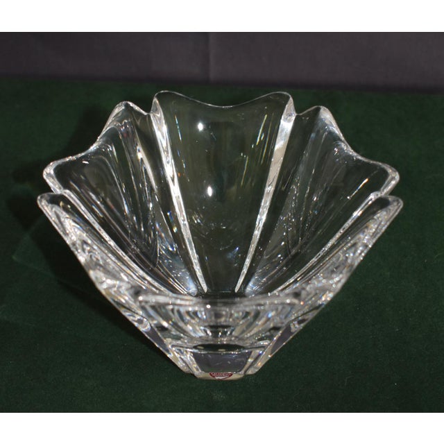 Orrefors Crystal Bowl Lars Hellsten Orion Heavy Sticker Signed For Sale - Image 13 of 15