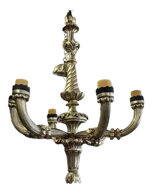 Paul Ferrante Celestial 6 Arm Giltwood Chandelier