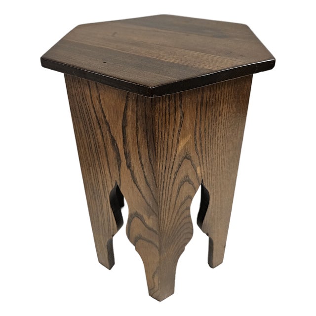 Arts and Crafts Hexagonal Side Table Plant Stand For Sale