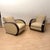 Pair of original art deco club chairs from france around 1930. red stained beech wood armrests, lacquered and high gloss...