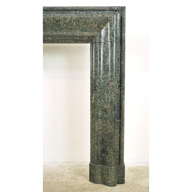 Antique Bolection Dark Green Marble Mantel For Sale - Image 9 of 16