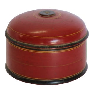 1910s Painted Red Box From India For Sale