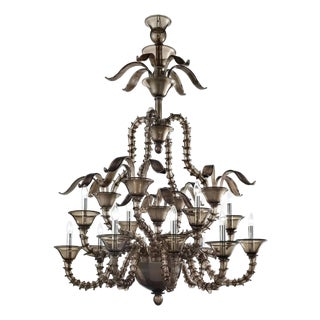 Handcrafted Modern Fumé Murano Glass Chandelier by Simoeng for Simoeng For Sale
