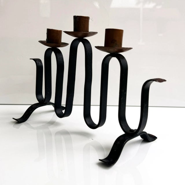 French Modernist Ondulation Candlestick For Sale - Image 4 of 7