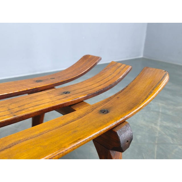 Czech Art Deco Oak Sled, 1930s For Sale - Image 10 of 15
