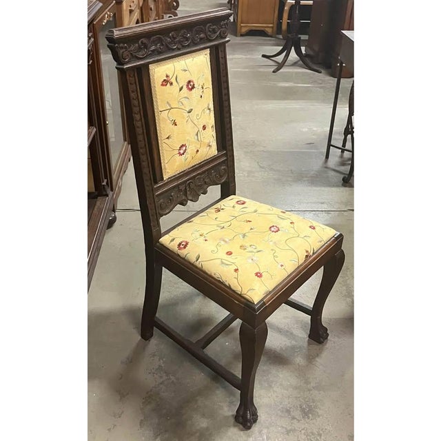 Late 19th Century Late 19th Century Antique Jacobean Carved Oak 8 Piece Dining Chair Set For Sale - Image 5 of 10