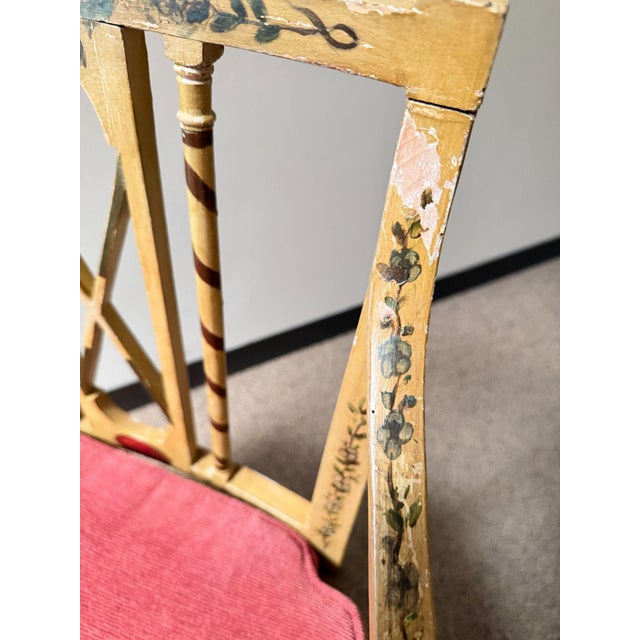 Antique Neoclassical Floral Painted Armchairs - A Pair For Sale - Image 14 of 18
