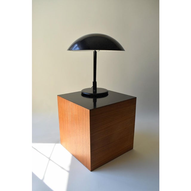 Postmodern Vintage Postmodern Art Specialty Co. Oversized Black Cantilever Saucer Desk Lamp For Sale - Image 3 of 13