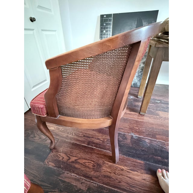 Mid-Century Hollywood Regency Hammary Cane Barrel-Back Chairs - A Pair For Sale - Image 9 of 12