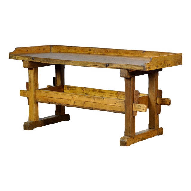 Antique Worktable in Oak and Pine, 1900 For Sale