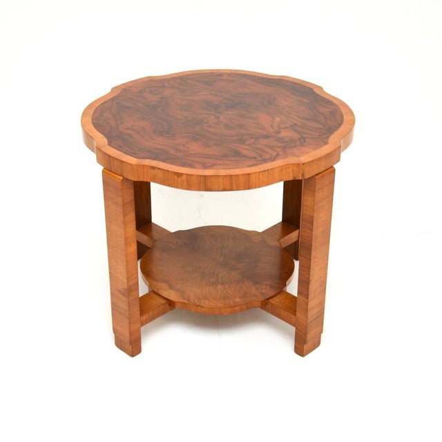 Wood Art Deco Figured Walnut Coffee Table, 1930s For Sale - Image 7 of 7