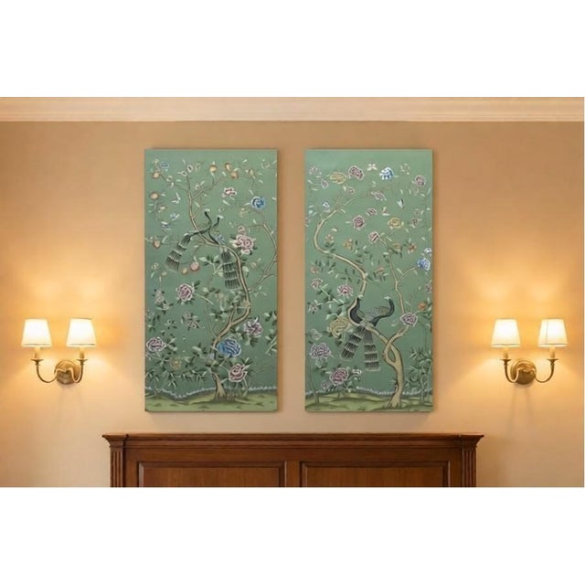 Wall artwork material: Tea Wallpaper Wallpaper handicraft: Digital printed patterns and handmounted it on Tea Wallpaper...
