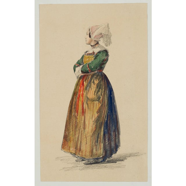 Ferdinand Victor Perrot (1808 Paimboeuf (Loire-Atlantique) - 1841 St. Petersburg): Girl in French costume, 19th century,...