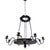 A stunning handcrafted 8-light chandelier in wrought iron, finished in classic black with subtle gold accents. This unique...