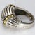 Silver Mid 20th Century Lagos Caviar Sterling Silver & 18k Gold Dome Ring - Size 7.75 For Sale - Image 8 of 10