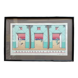 Late 19th Century 84 Robert Kenton Nelson Signed Numbered Lithograph Memphis Design Vintage Las Vegas Limited Edition Renaissance Center