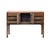 Asian 47" Brown Wood Grain Pattern Drawers Console Side Altar Table For Sale - Image 3 of 14
