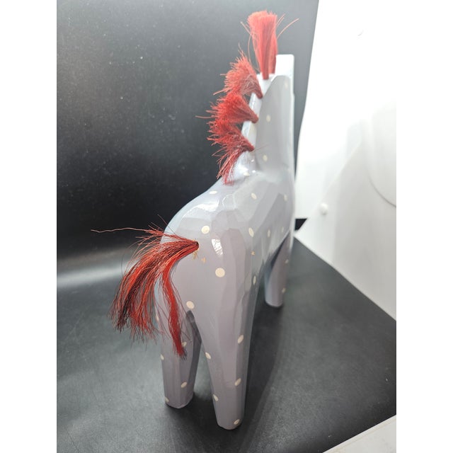 Mid-Century Modern Vintage Swedish Designer Ikea Horse, Dalahast Blue 10,2" 2002 For Sale - Image 3 of 3