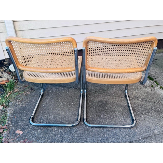 Wood Vintage 1970s Marcel Breuer Cesca Caned Italian Dining Chairs, Set of 4 For Sale - Image 7 of 12
