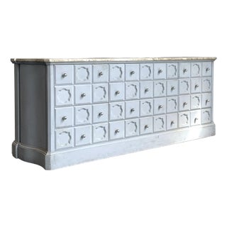 Vintage Faux Finished Blue Credenza For Sale