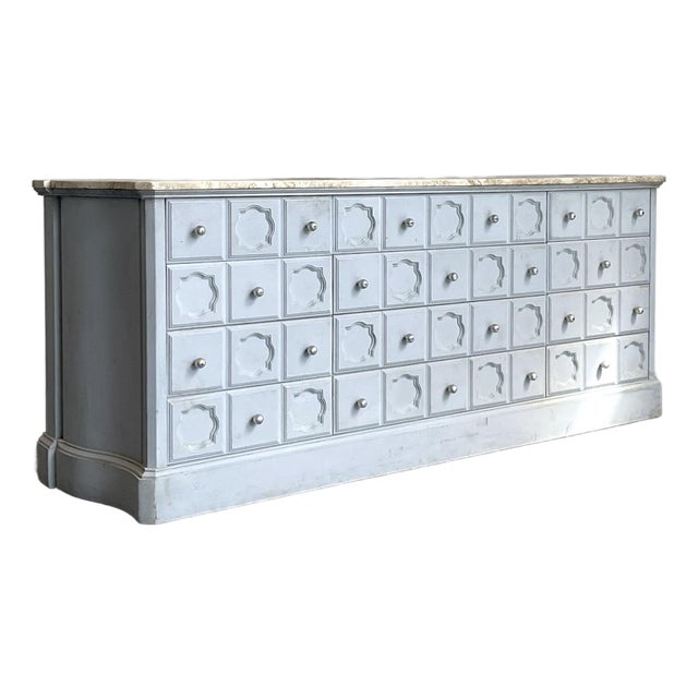 Vintage Faux Finished Blue Credenza For Sale