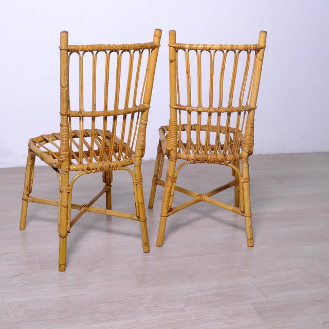 Vintage Italian Bamboo Chairs, 1970s, Set of 2 For Sale - Image 3 of 10