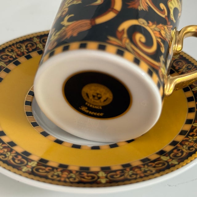 1990s Barocco Espresso Cup and Saucer by Versace for Rosenthal, 1994, Set of 2 For Sale - Image 5 of 8