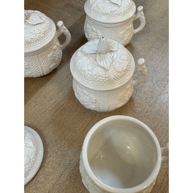 Mottahedeh Museum Reproductions “Musée Des Arts” Pot De Crème Cups + Lids, Set of Four For Sale In San Francisco - Image 6 of 11
