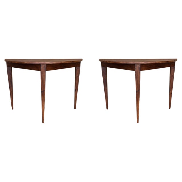 Pair of Spanish Demilune High Console Table For Sale - Image 15 of 18