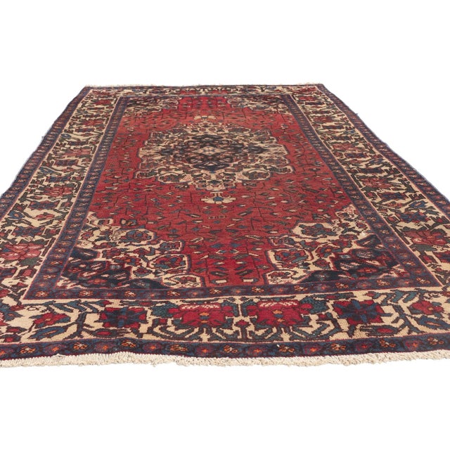 Modern Mid 20th Century Vintage Persian Mahal Rug - 05'01 x 09'11 For Sale - Image 3 of 9