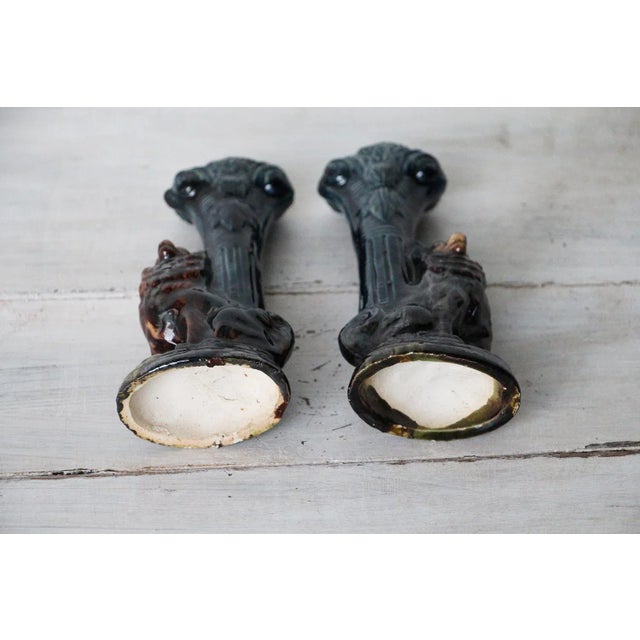 Antique Portuguese Palissy Ware Vases - A Pair For Sale - Image 10 of 11