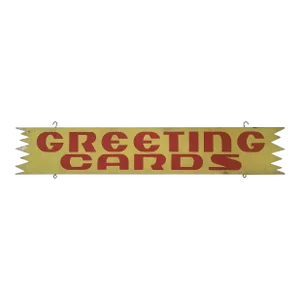Circa 1940s Two Sided Wood 5' Greeting Cards Sign