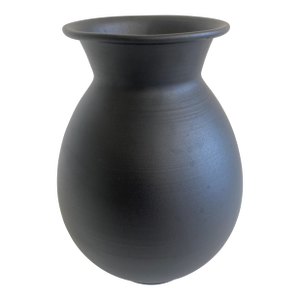Mid Century Black Matte Glazed Porcelain Vase