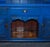 Antique Victorian Vibrant Blue Hand-Painted Kitchen Cupboard For Sale - Image 9 of 18