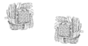 .925 Sterling Silver 1/2 Cttw Round-Cut Diamond Stud Earrings (I-J Color, I1-I2 Clarity) - 2 Pieces