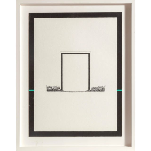 Surrealism Portal, Alejandro Cardenas Acrylic and Ink on Paper For Sale - Image 3 of 3